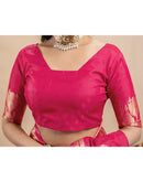 Pink Silk Woven Banarasi Saree