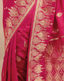 Pink Silk Woven Banarasi Saree