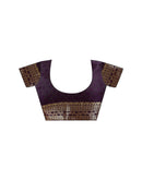 Dark Purple Silk Woven Banarasi Saree