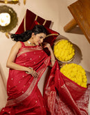 Red Silk Woven Banarasi Saree