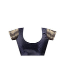 Navy Blue Silk Woven Banarasi Saree