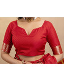 Red Silk Woven Banarasi Saree