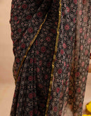 Black Chiffon Printed Saree