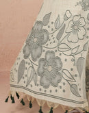 Beige Chanderi Cotton Woven Saree