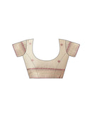 Beige Chanderi Cotton Woven Saree