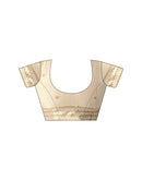 Beige Chanderi Cotton Woven Saree