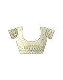 Beige Chanderi Cotton Woven Saree
