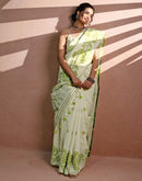 Beige Chanderi Cotton Woven Saree
