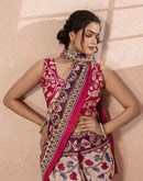 Beige Cotton Printed Kalamkari Saree