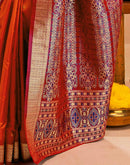 Orange Silk Woven Banarasi Saree