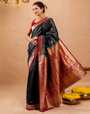 Black Silk Woven Banarasi Saree