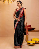 Black Silk Woven Banarasi Saree