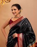 Black Silk Woven Banarasi Saree