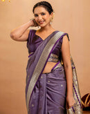 Dusty Purple Silk Woven Banarasi Saree