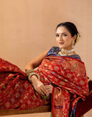 Maroon Silk Woven Patola Saree