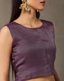 Purple Cotton Woven Saree