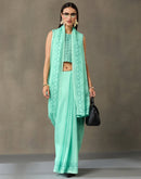 Light Mint Green Linen Printed Saree