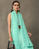 Light Mint Green Linen Printed Saree