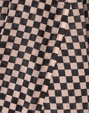 Black Linen Checkered Printed Saree
