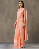 Peach Linen Printed Saree