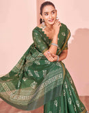 Green Silk Printed Saree