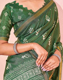 Green Silk Printed Saree