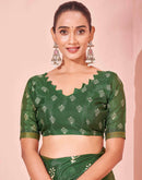 Green Silk Printed Saree