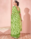 Pista Green Linen Printed Saree