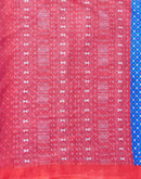 Blue Chanderi Cotton Printed Saree