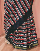 Black Silk Printed Saree