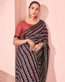 Black Silk Printed Saree