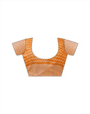 Peach Linen Printed Saree