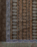 Dusty Olive Green Linen Printed Saree