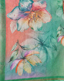 Light Green Linen Floral Printed Saree