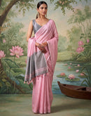 Baby Pink Cotton Silk Tassels Woven Saree