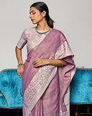 Mauve Cotton Woven Saree