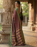 Maroon Silk Woven Kanjivaram Saree