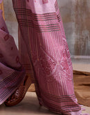 Mauve Cotton Woven Saree