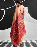 Peach Cotton Silk Woven Saree