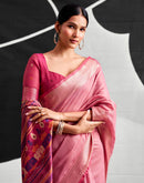 Light Pink Cotton Silk Woven Saree