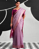 Light Purple Cotton Silk Woven Saree