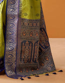 Lime Green Silk Woven Kanjivaram Saree