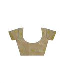 Beige Cotton Chanderi Woven Saree