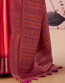 Pink Tussar Silk Woven Kanjivaram Saree
