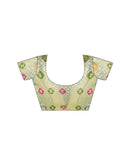 Pista Green Tissue Silk Woven Floral Saree
