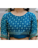 Grey Georgette Ikkat Printed Lace Saree