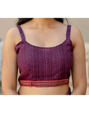 Mauve Georgette Printed Lace Saree