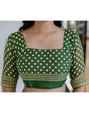 Dusty Beige Georgette Printed Lace Saree