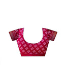 Dark Rani Pink Georgette Printed Lace Saree