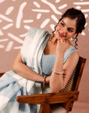 White Linen Woven Border Saree